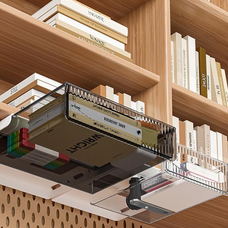 Несверлящий выдвижной ящик для хранения под столом большой вместимости, невидимый подвесной тип, органайзер для стола на фабрике, в офисе