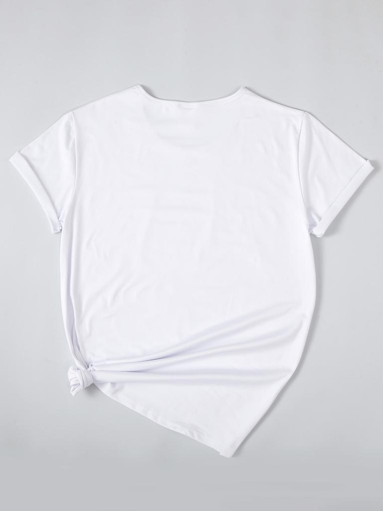 Paris Eiffel Tower Print T-shirt, Casual Crew Neck Short Sleeve Top For Spring & Summer, Women's Clothing