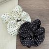 2Pcs Elegant Hair Ties for Women Minimalist Simulation Silk Scrunchies Wave Point Elastic Hair Loop Ponytail Hair Accessories