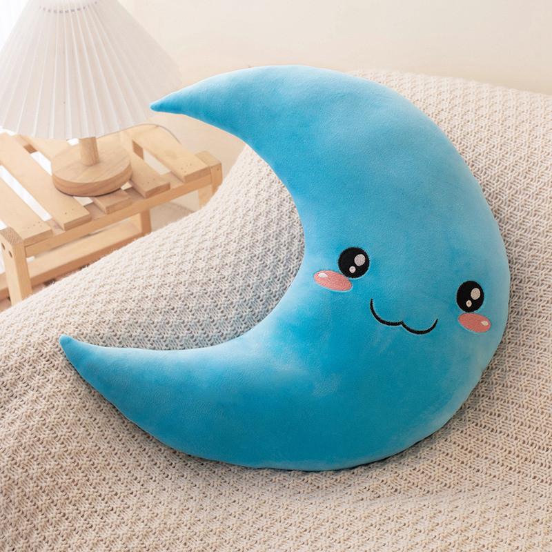 Whimsical Moon Pillow For Kids Premium Plush Stuffed Cushion With Soft Pp Cotton Filling For Cozy Snuggles
