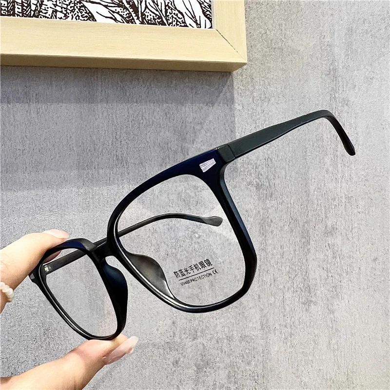 Large Frame Ultra Light Myopia Eyeglass Korean Trendy Square Near Sight Glasses Anti Blue Light Computer Eyewear