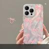Applicable To Apple 15pm Mobile Phone Case Iphone14plus Pearl Pink Bow 13 Feather Yarn 12pro Laser X