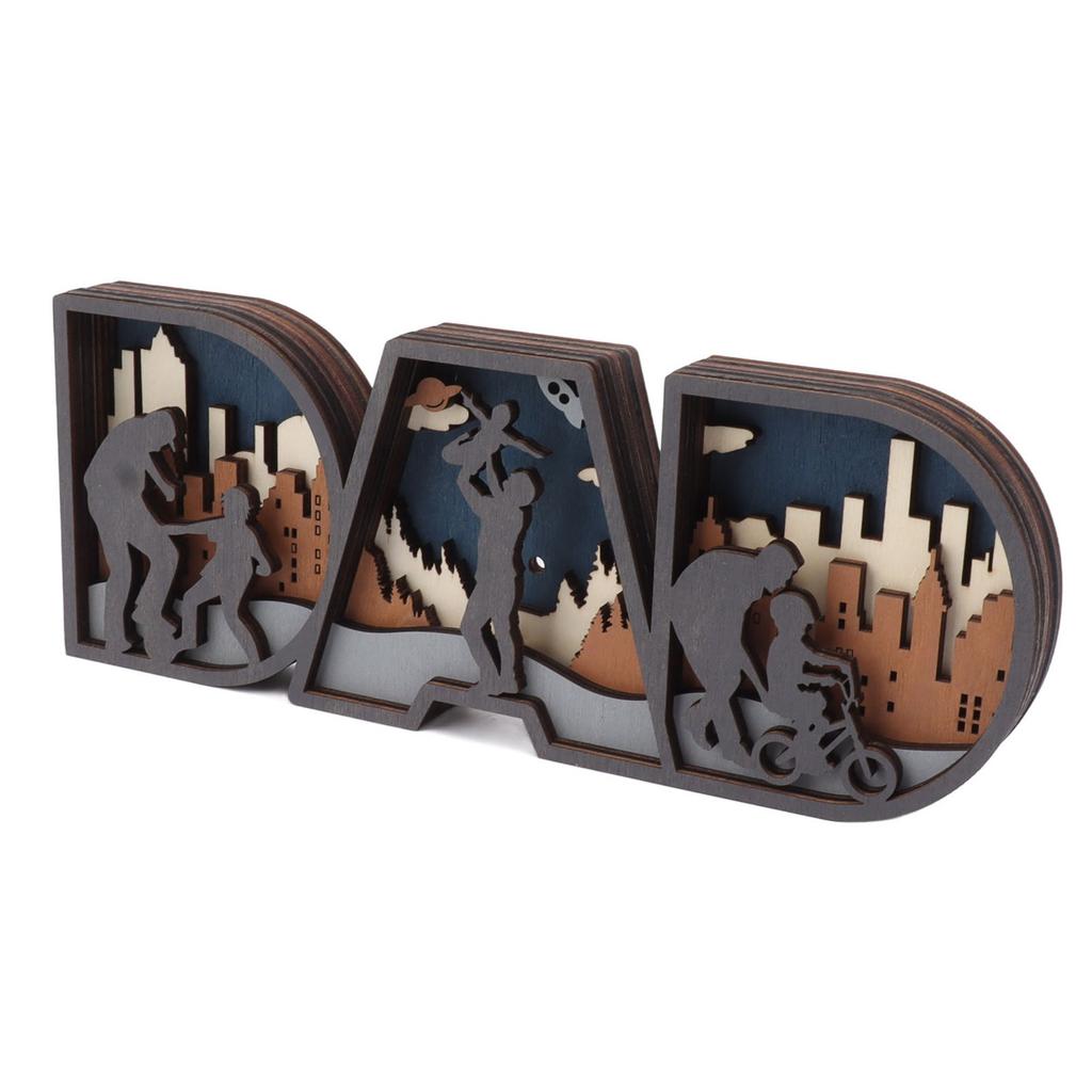 Light Up Letters Decor Battery Operated Wooden Dad Letters Sign Light for Fathers Day S