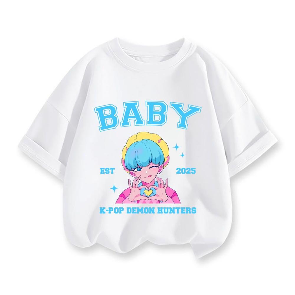 Модная детская футболка в стиле K-Pop «Охотники на демонов» — забавный подарок для фанатов. Футболка K-Pop «Охотники на демонов». Стильная футболка для девочек, летний топ.