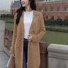 Женское длинное пальто из смесовой шерсти, оверсайз, двубортный тренч с лацканами с разрезом, теплое пальто на осень-зиму