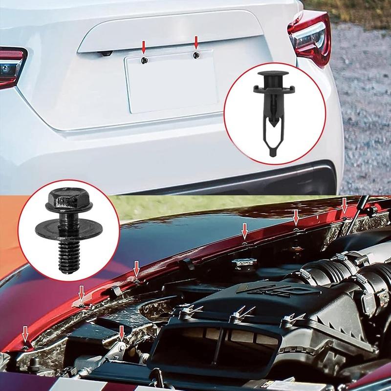 70 PCS Engine Under Cover Splash Shield Guard Body Bolts, Universal Bumper Liner Push Fastener Rivet Clips-A87Q