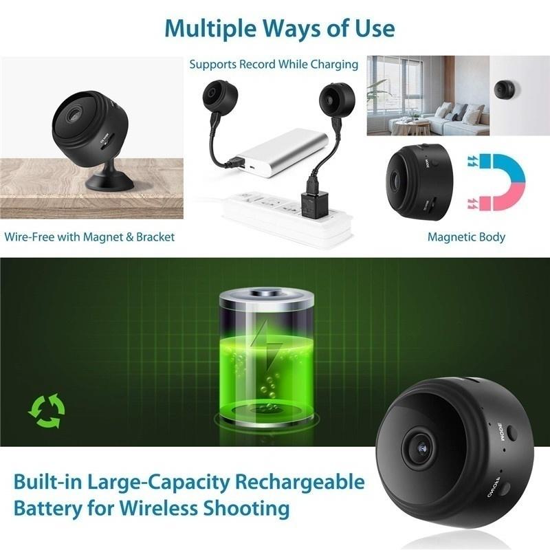 Original A9 mini camera CCTV Camera Connect To Cellphone With Voice 1080P HD Webcam Mini IP Camera 360°clear night vision cctv camera no need