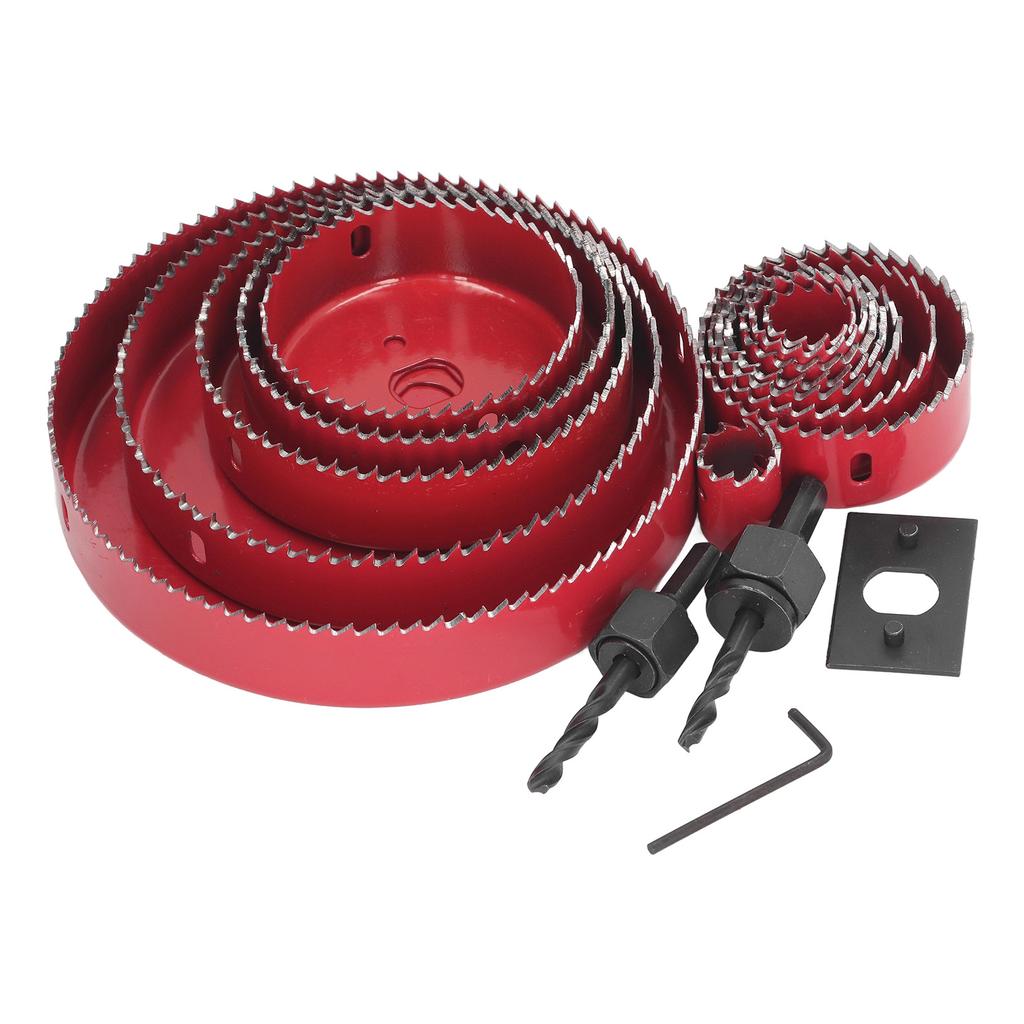 Набор из 17 шт. коронок, биметаллический набор сверл, сверхпрочный режущий инструмент для деревообработки с кейсом для переноски для