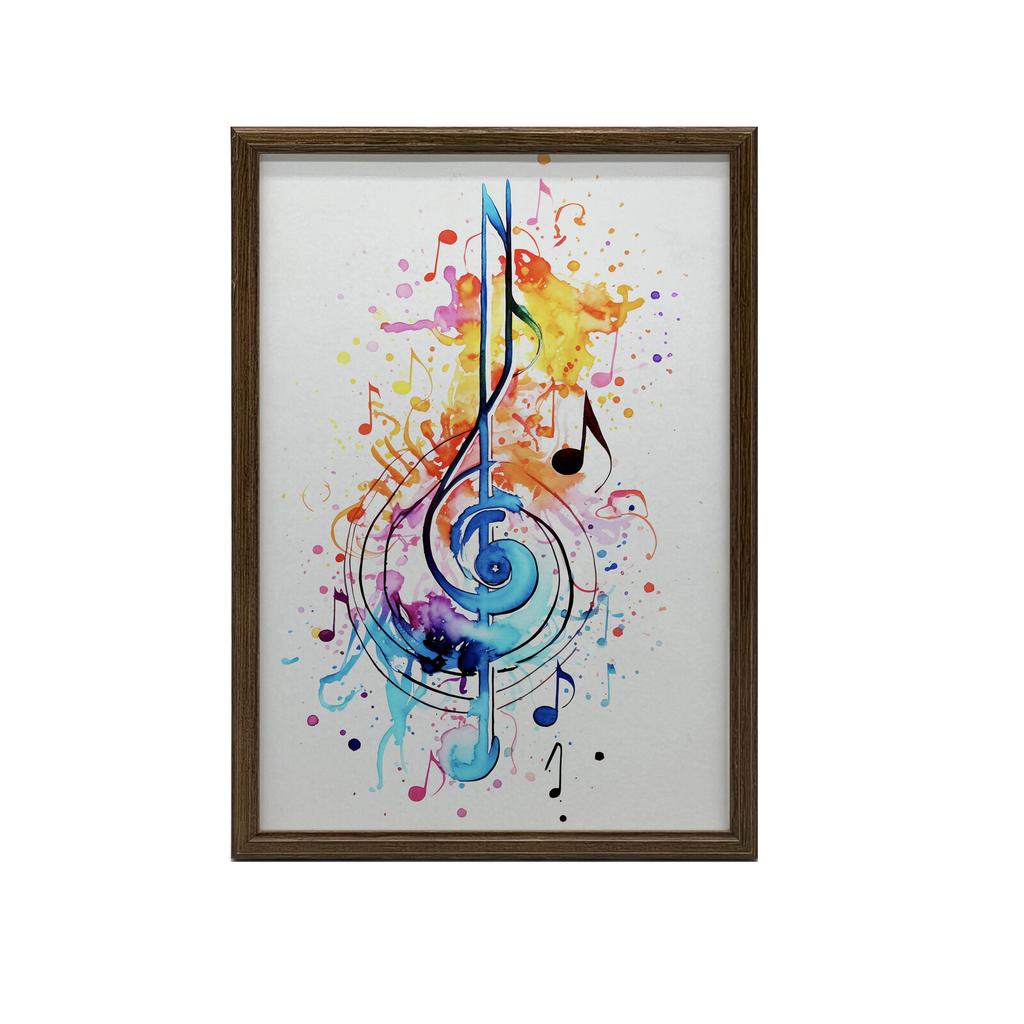 Colorful Treble Clef Colorful Treble Clef, 70X100 Cm, Gold Aluminum Frame, 230 Gsm Matte Paper