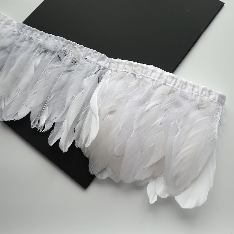 Отделка из гусиных перьев, лента-бахрома, 2 ярда/шт., швейные поделки, плюмаж для платья, юбки, настенное украшение для праздничной одежды