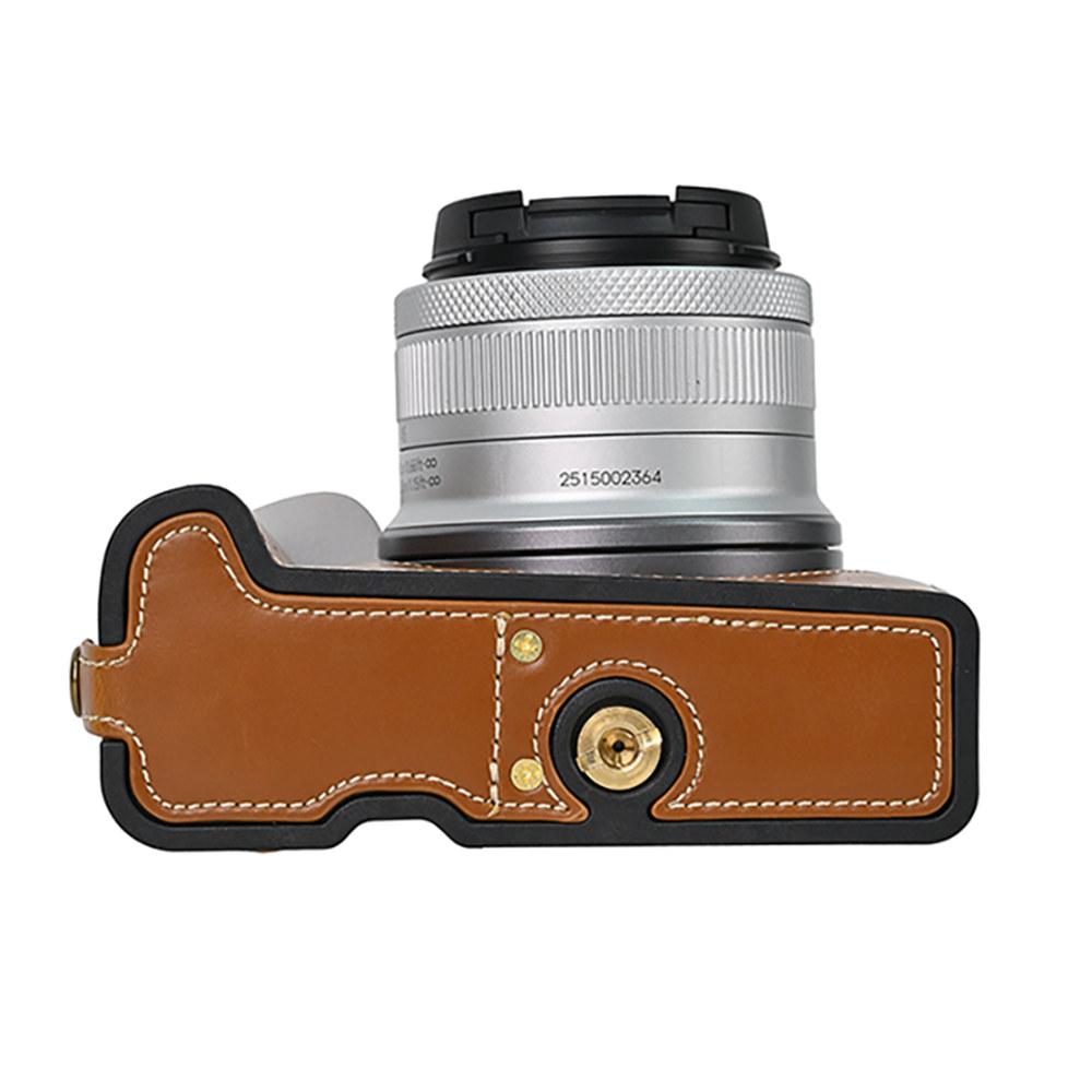 R100 Масло Кожа PU Кожа Чехол Половина Корпуса Камеры для Canon EOS R50 R100 Открытие Батареи Нижняя Крышка