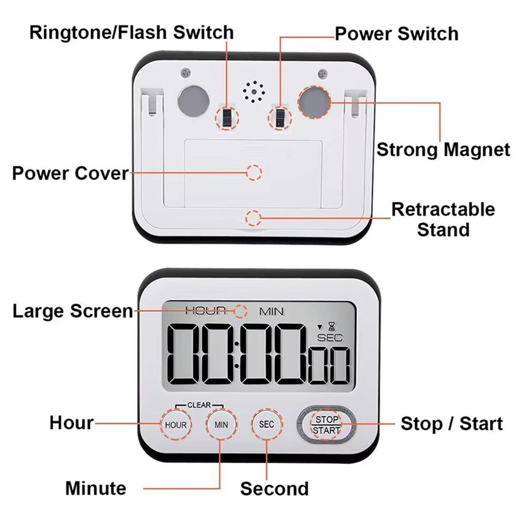 Таймер обратного отсчета для учителя, классной комнаты, ребенка, дома, настольный, магнитный, секундомер, таймер для готовки, кухонный цифровой таймер