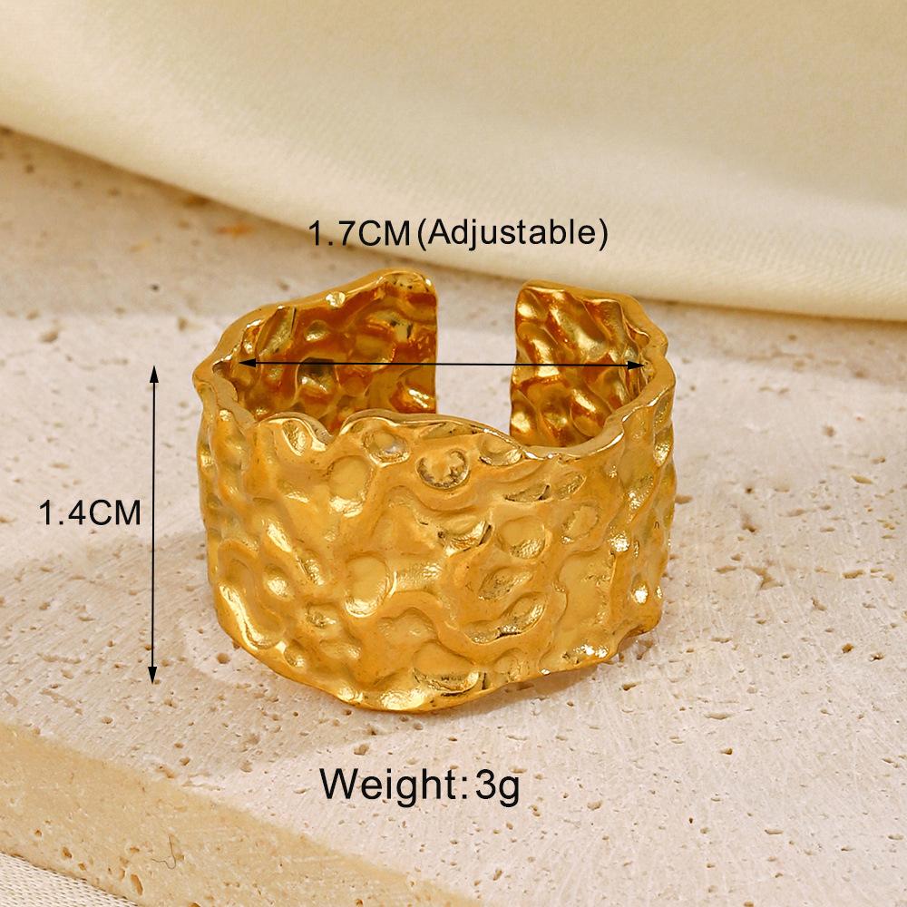 Designer Cross Line Open Ring Irregular Geometric Titanium Steel Adjustable Ring for Women Trendy Stackable Dainty Jewelry