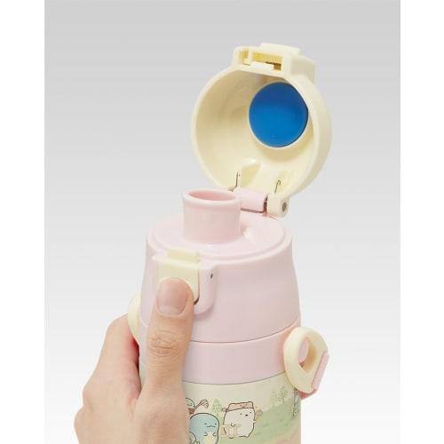 Skater Kids' Stainless Steel Water Bottle, Direct Drinking, 470ml, Sumikkogurashi Mole's House Design, Lightweight and Child-Friendly, Keeps Drinks Co