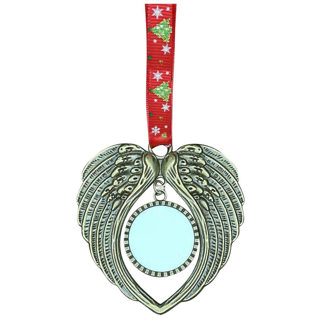 Сублимационные рождественские украшения, украшения в форме крыльев ангела, пустые расходные материалы для термотрансферной печати