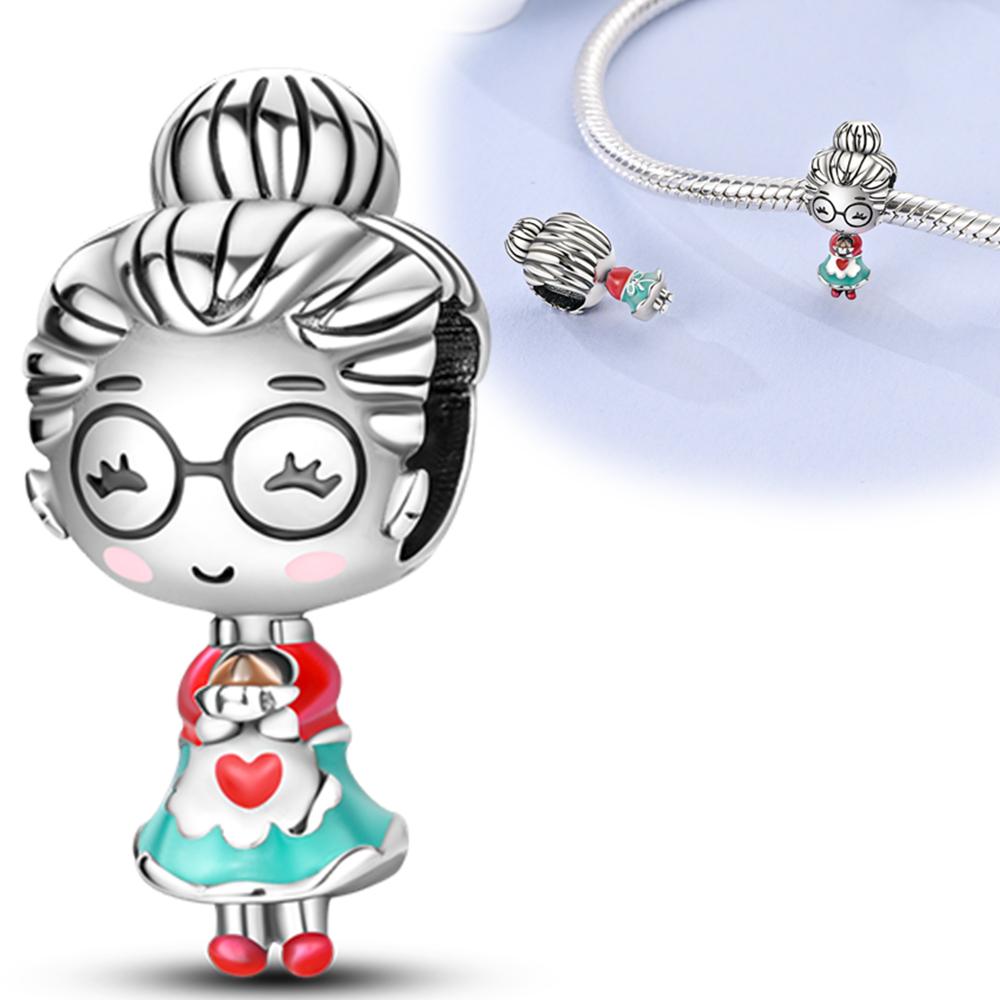Charms Silver 925 Warm Grandmother Family Affection Beads Fit Charms Plata 925 Bracelet Beads Women Jewellery Making