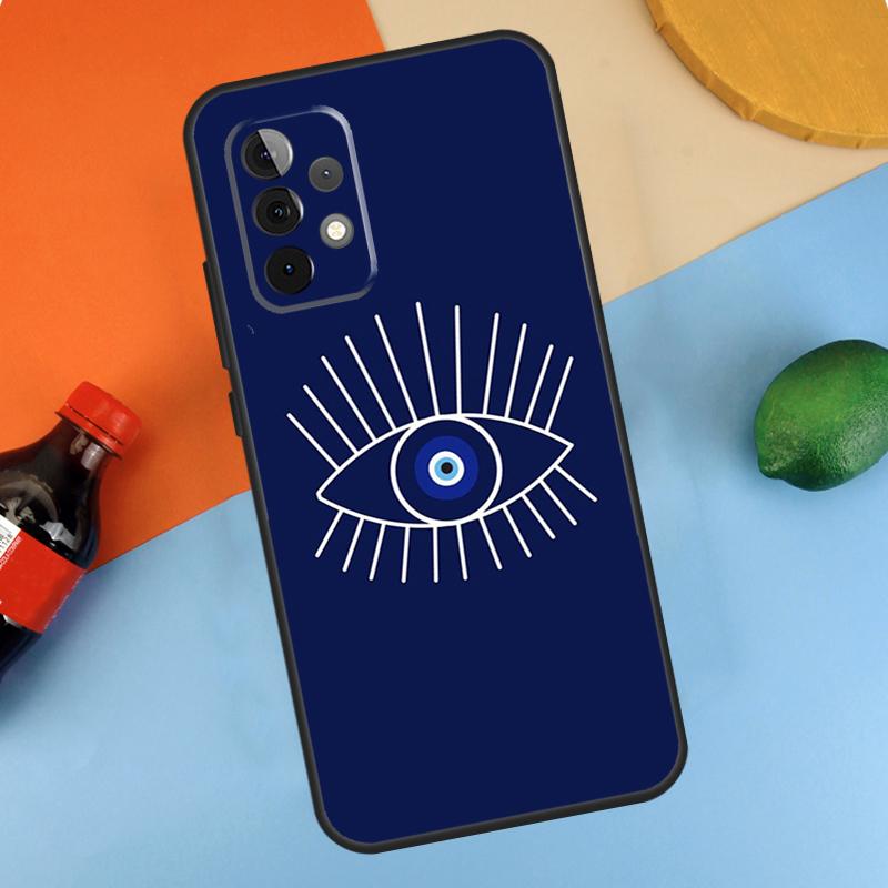Синий Чехол-оберег 'Глаз Фатимы' Для Samsung Galaxy A34 A54 A14 A35 A55 A15 A56 A36 A26 A16 A06 A12 A22 A32 A52 A13 A53