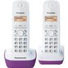 Panasonic KX-TG1612FRF | DECT Cordless Duo Phone Without Answering Machine, Purple