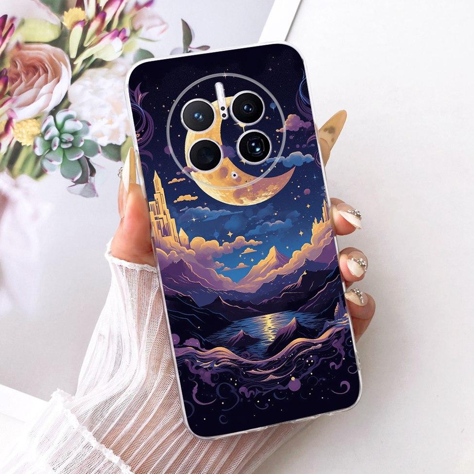 Clear Cover For Huawei Mate 50 Pro Cute Cat Fashion Butterfly Funny 2D Painted Casing For Huawei Mate 50Pro DCO-AL00 DCO-LX9