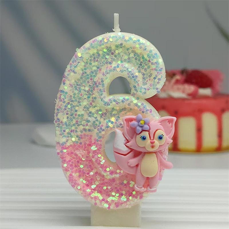 Exquisite Cute Cartoon Linnabelle Digital Candle Birthday Cake Atmosphere Birthday Decoration Candle Styles