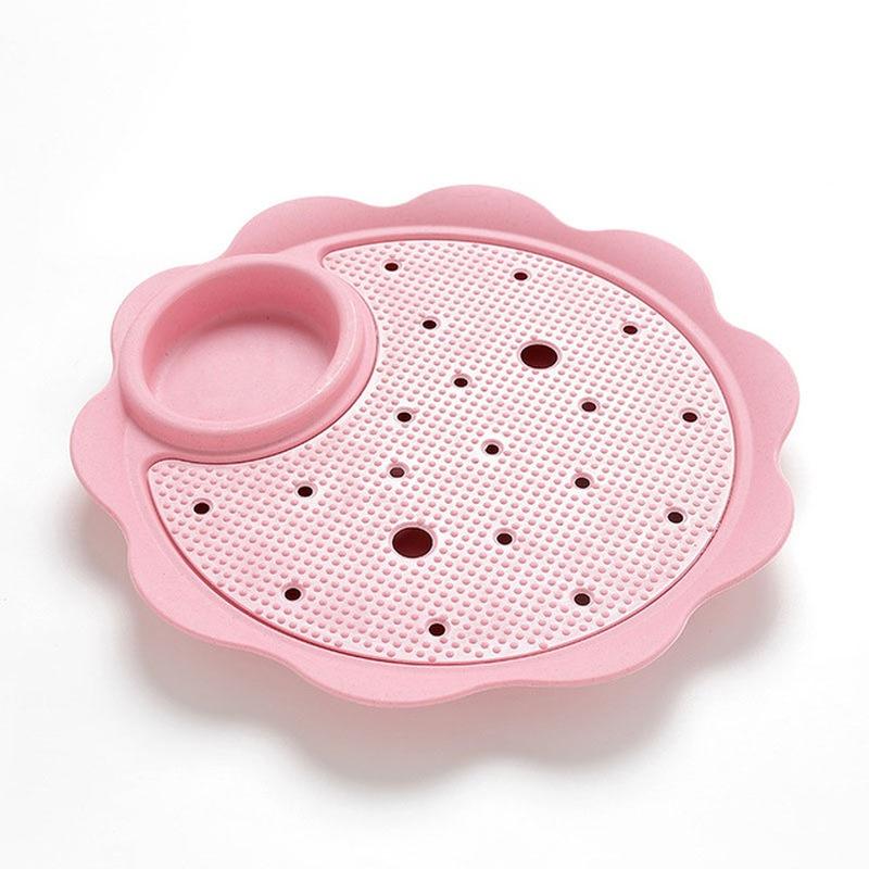 Двухслойная обеденная тарелка в форме цветка Блюдо для клецок Поднос для суши Дренируемая обеденная тарелка для клецок