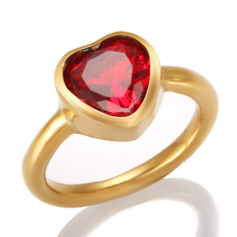 Роскошное кольцо с сердечком из нержавеющей стали 316 для женщин, высококачественные кольца с персиковым сердечком и цирконием, кольца на палец, ювелирные изделия