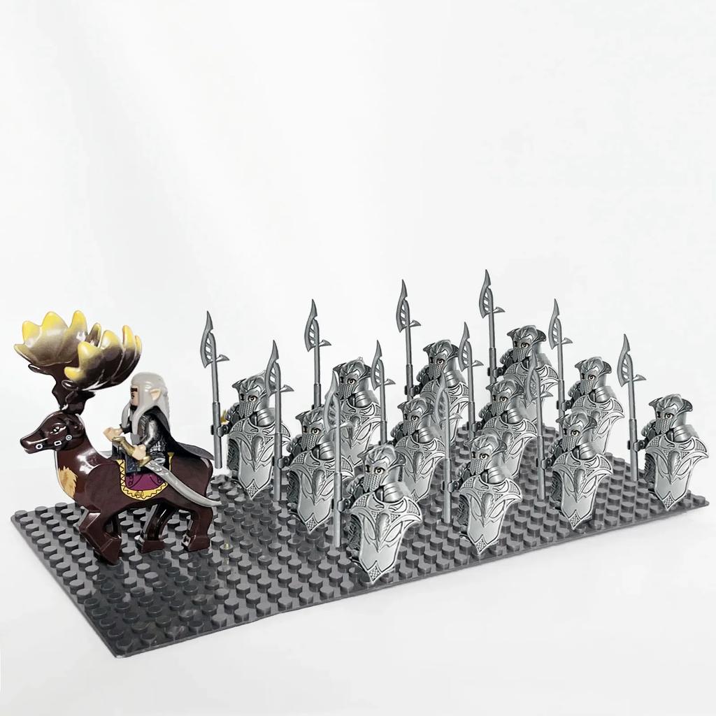 13pcs Castle Knight Rohan Azog Orcs Half-Beast Human Army Elf Guards Roman Solider Minifig Building Block Toys for Kids
