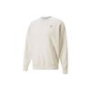 Puma Downtown Series Pocket Logo Print Sports Casual Crew Neck Pullover Sweatshirt Men Tops White 537730-99