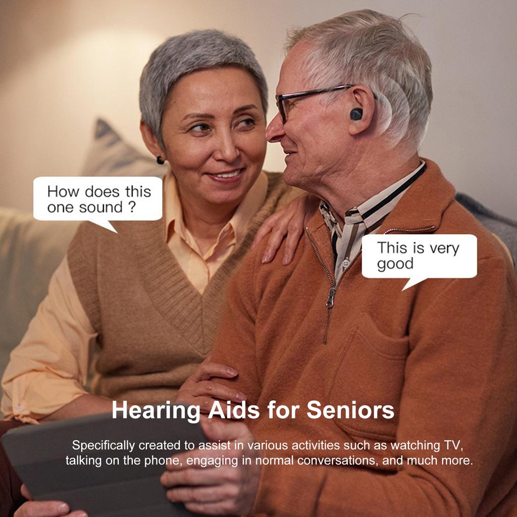 2in1 InEar BT Wireless Earbuds Hearing Aid with Charging Case Rechargeable Earphones and Hearing