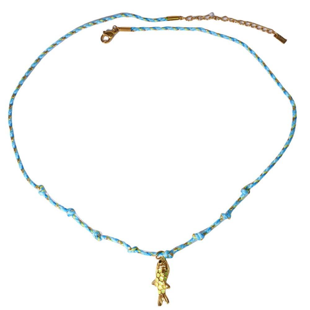 Movable Plated Enamel Fish Choker Ocean Style Enamel Koi Neck Pendant  Accessories