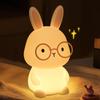 Attivolife Rechargeable & Dimmable Rabbit Light Silicone Lamp with 7 Color Changes and Timer Function, Stylish Night Light for Nursery, Bedroom,