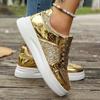 2025 New Sequined Fashion Trend Board Shoes Casual Sports Shoes Breathable and Lightweight Large Size Flat Women's Shoes