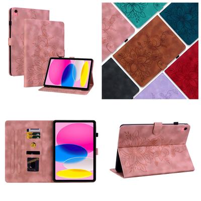 Для Apple iPad (2025) (Также известен как iPad 11-го поколения, iPad (11 поколение),iPad 11 дюймов (А16)).Чехол для планшета из искусственной кожи с изысканным цветочным тиснением