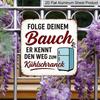 2D Flat, 1pc Vintage German Food-Themed Metal Wall Sign - Retro Kitchen & Fridge Plaque with German Text, Aluminum Art for Restaurants, Bars, Cafes