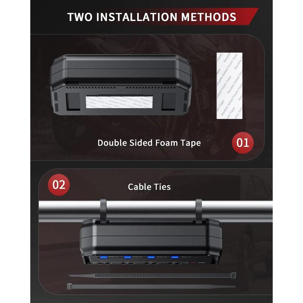 12V Fuse Box Universal 20A Automotive Moto Block Fuse LED Indicator Light Heat-resistant Fuse Hold for Car Motorcycle