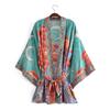 Женские повседневные топы для сна в пляжном стиле для отпуска, летняя мода, высококачественное легкое роскошное свободное кимоно с ретро-принтом