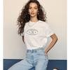 Sporty American Retro Sports Round 1994 Pure Cotton Letter Print Short-Sleeve T-shirt for Women