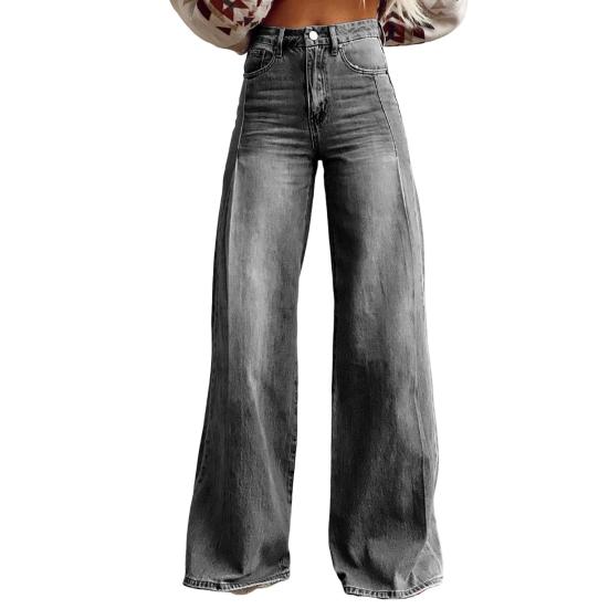 Women's Baggy Jeans High Waist Wide Leg Denim Pants Casual Loose Straight Leg Trousers for Street Work