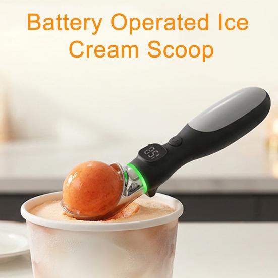 Heated Ice Cream Scoop, Rechargeable Ice Cream Scooper with LED Display, Electric Warming Spoon for Hard Ice Cream, Gelato, Frozing Yogurt & Sorbet
