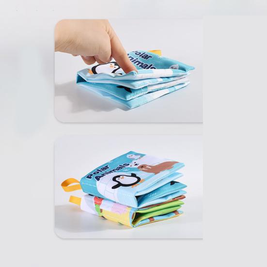 Детская тканевая книжка Встроенный звук Бумага Животные Цифры Фрукты Транспорт Красочные мультяшные принты Развивающая игрушка для развития мозга Сенсорная книга