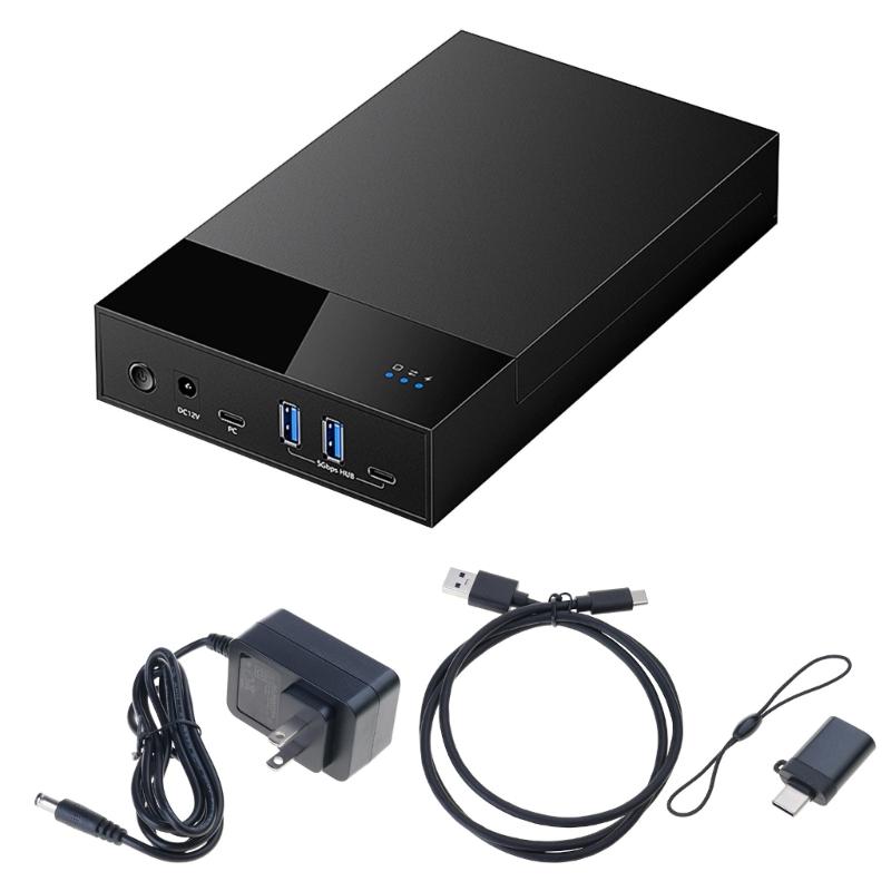 Док-станция для корпуса жесткого диска с 2 портами USB3.0 5 Гбит/с для быстрой передачи данных для 3,5" и 2,5" дисков, подключение USB 3.0 DC12V