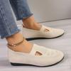 Summer 2024 Autumn Women Flat Heel Casual Shoes Square Toe Hollow-out Sneakers Barefoot Shoes Moccasin Female Knitted Flats