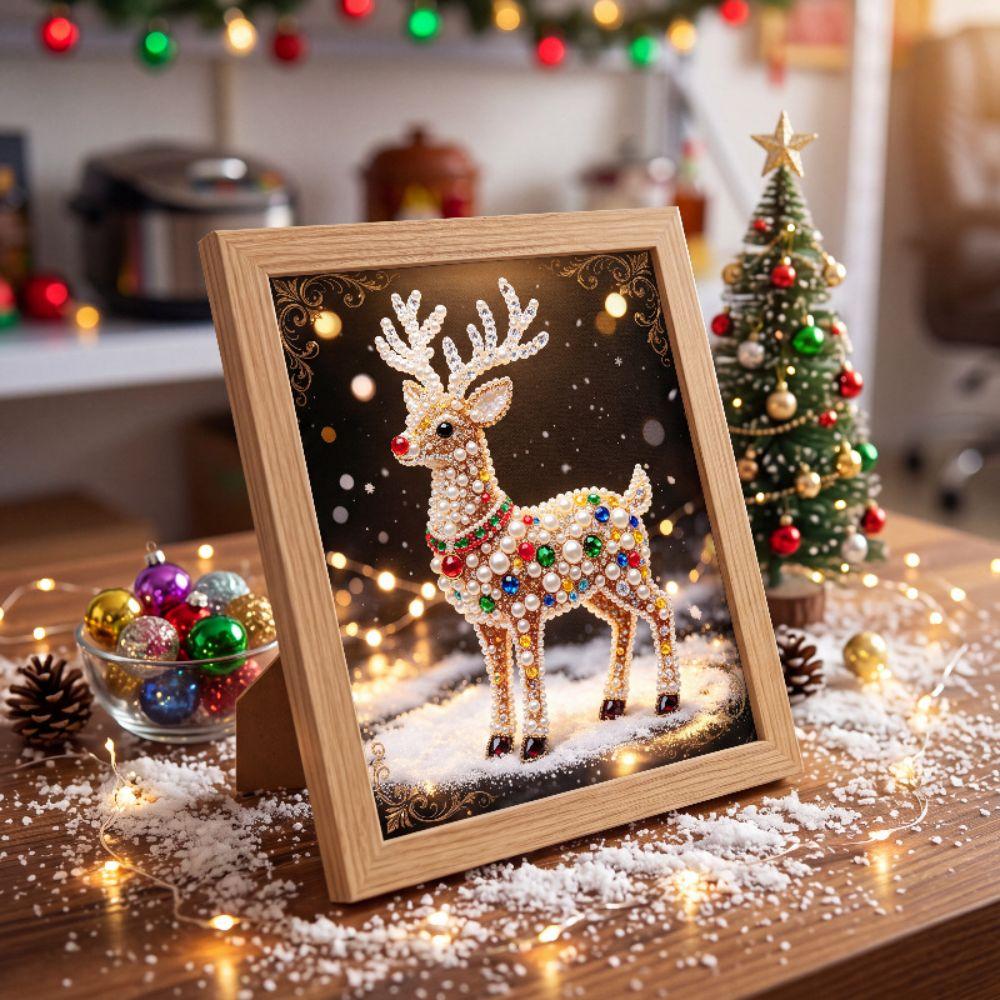 2D Flat DIY Pearl Painting Kit Delicate Christmas Ornament Christmas Decoration