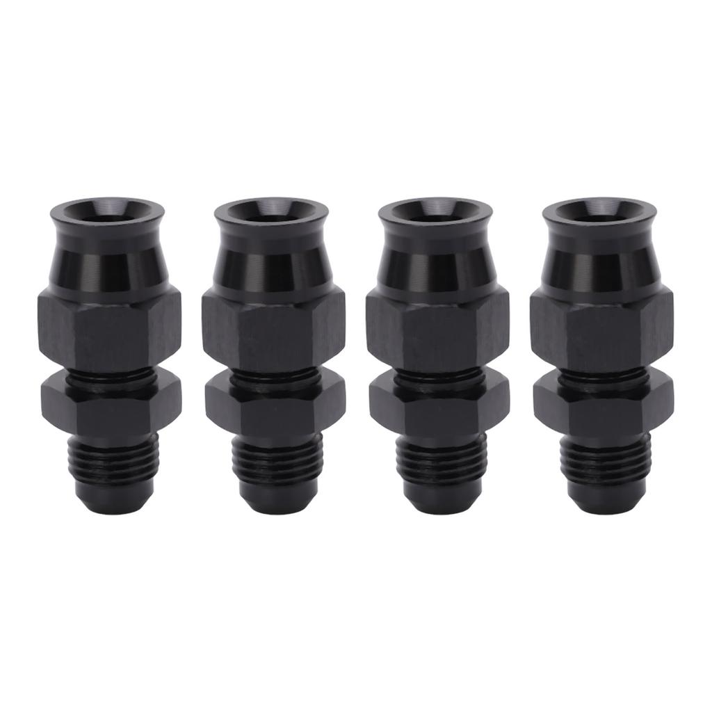 4PCS AN6 Adapter Male Thread Aluminium Alloy age Proof with Brass Ferrule for Liquid Gas Oil