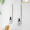 2Pcs Wall Sconce Candle Holder Minimalist Iron Hanging for Sticks Candles Mounted