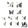 3x 12x 3D Butterfly Wall Stickers, Decor, Home Decoration Mirror Sticker for Party