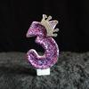 Y Принцесса Корона 3D Цифра Торт Свечи для Дня Рождения Сверкающий Торт Топпер Юбилеи Украшения Инструменты Серебряные Блестки