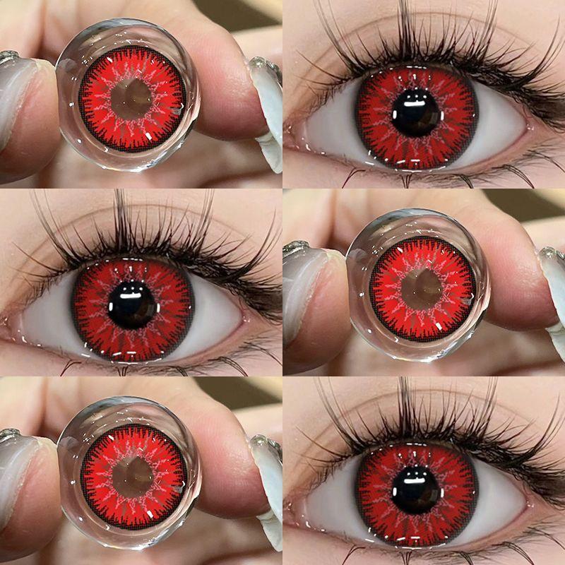 MillCreek 2 шт. мягкие цветные контактные линзы для косплея на Хэллоуин, красные контактные линзы для ежегодного использования 0,00