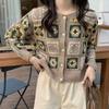 Retro Ethnic Style Crochet Knit Tops Women Flower Embroidery Knit Sweaters Cardigans Female 2023 Spring Autumn Knitted Coat Boho