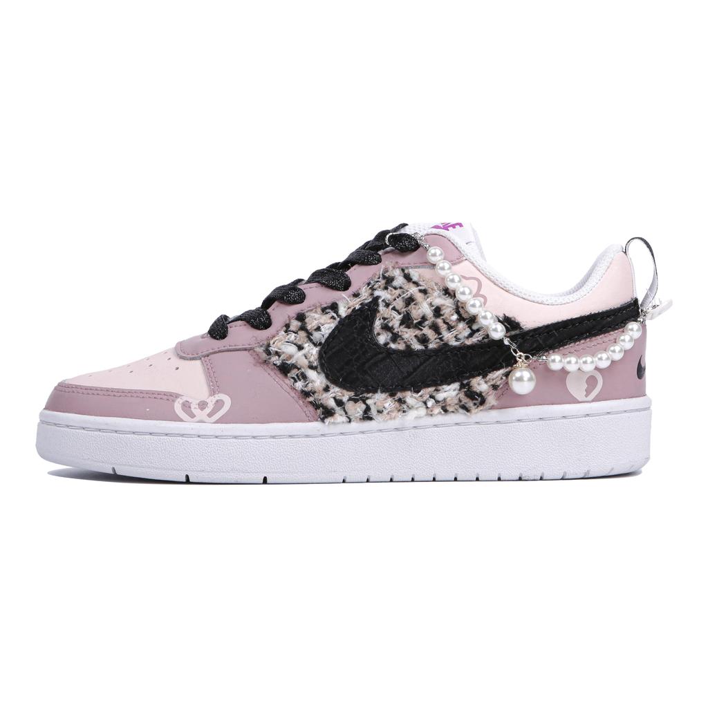 Nike Court Vision 1 Pearl Scent Low top Skateboard Shoes GS Pink Black DQ5979-100(Team4-)